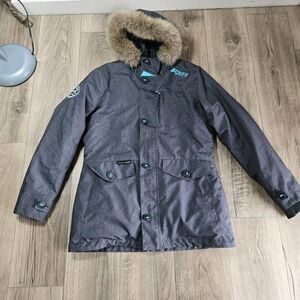 FXR Svalbard Parka Womens Snow Jacket Charcoal Gray Size 10 Excellent Condition